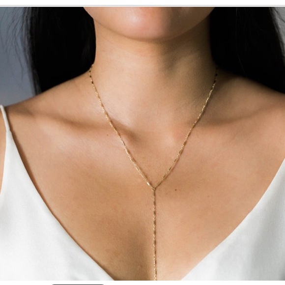 14k Gold Fill Lariat Necklace - Picture 2 of 4